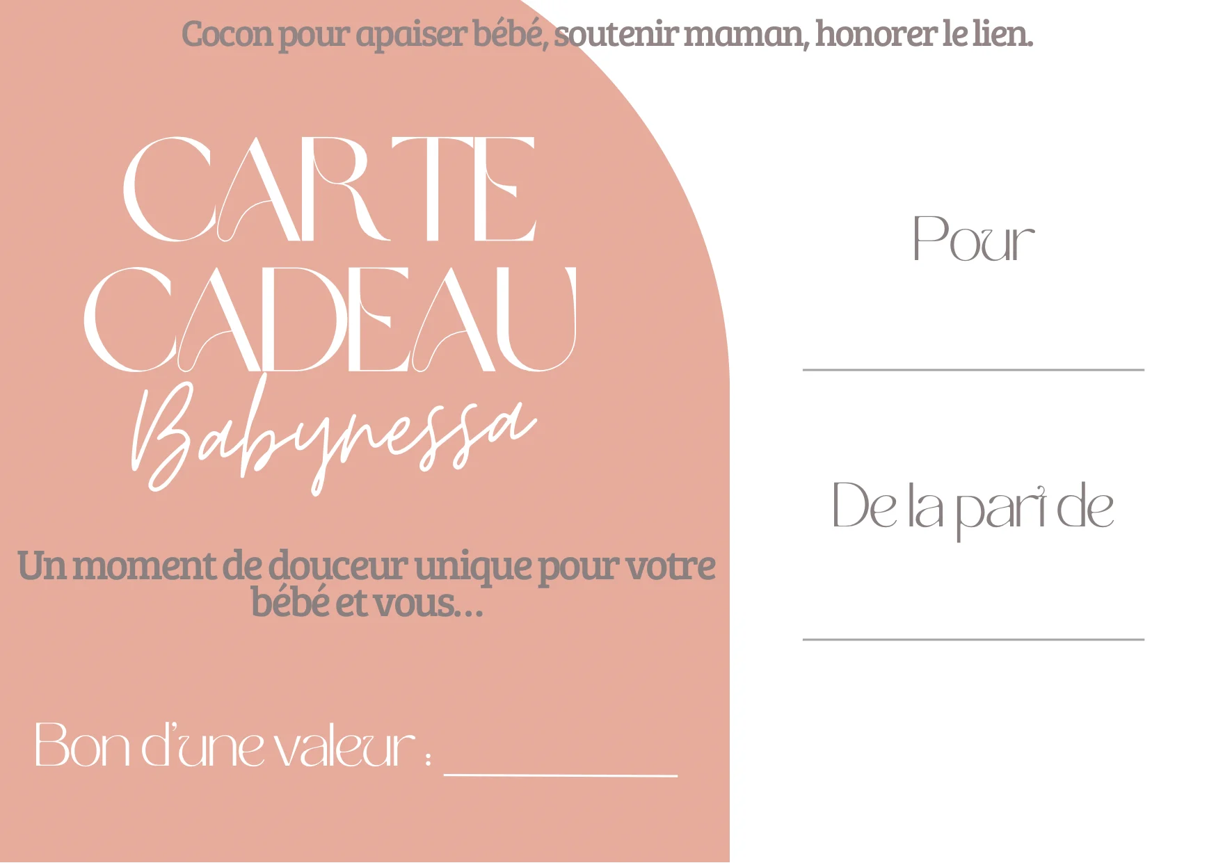 Carte cadeau Babynessa : un moment de douceur unique pour votre bébé et vous